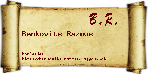 Benkovits Razmus névjegykártya